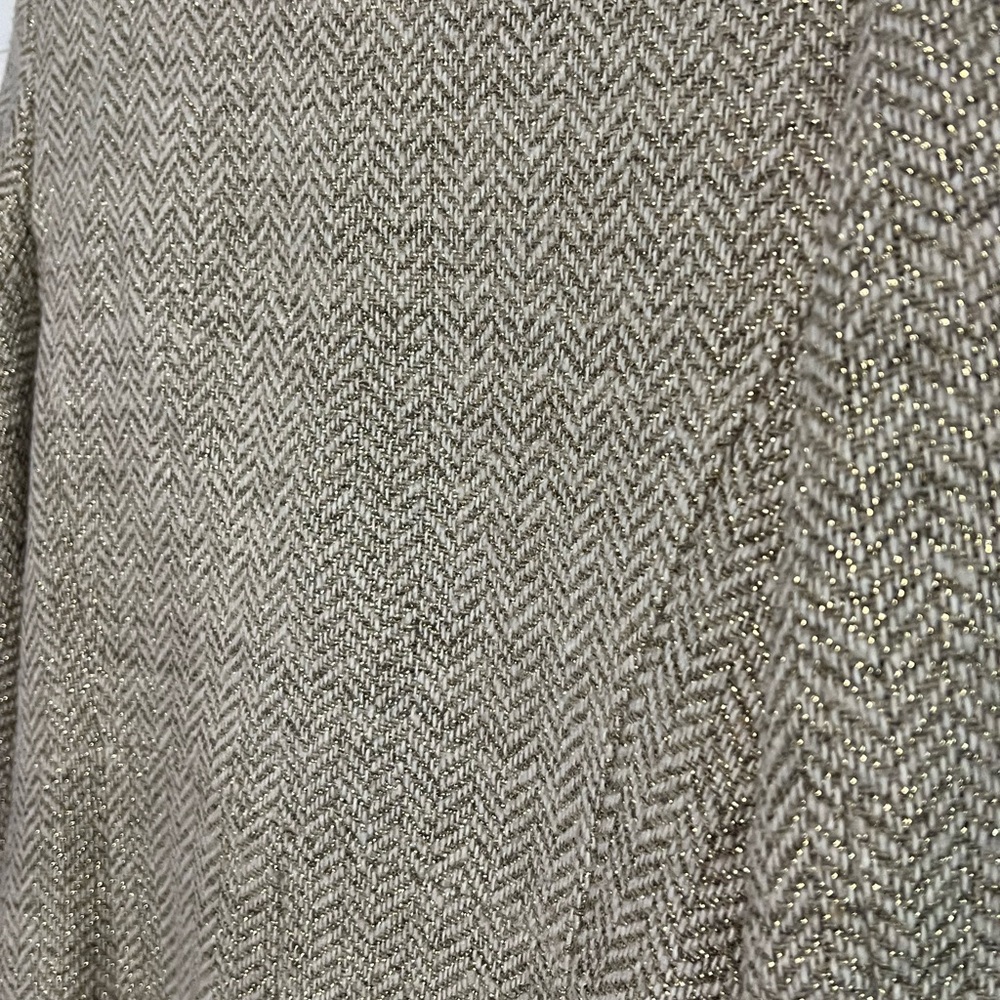 Via Spiga Beige Herringbone Pea Coat - Picture 4 of 5